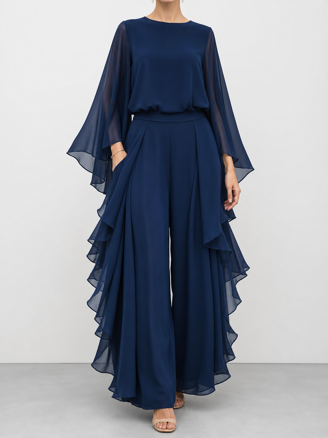 Aurora | Conjunto elegante de chifón con volantes
