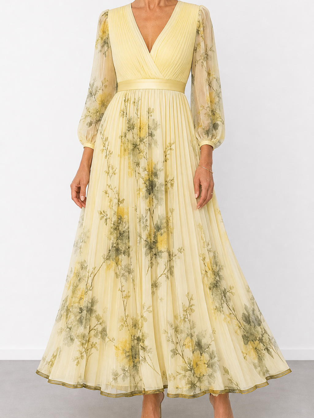 Rocío | Elegante vestido largo plisado