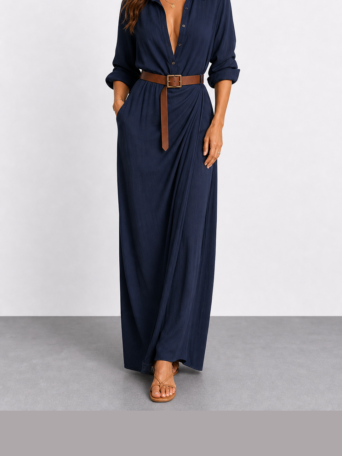 Clara | Vestido largo drapeado
