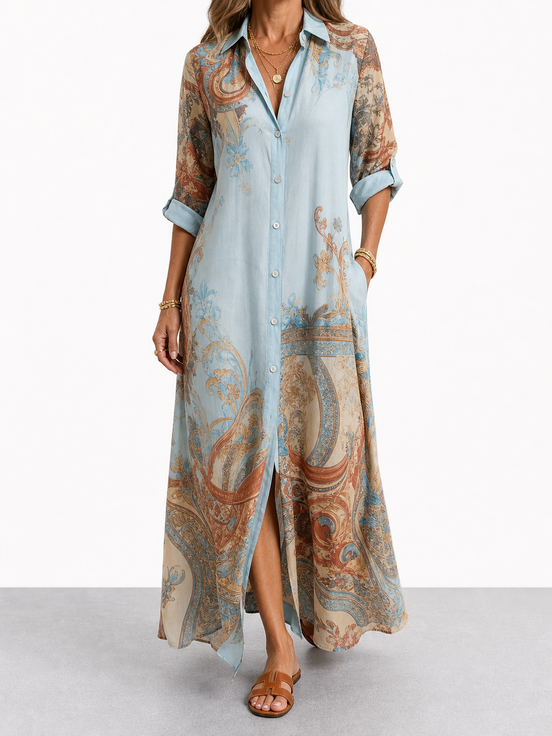 Serena | Vestido camisero mediterráneo