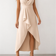 Carlota | Vestido midi cruzado con escote en V