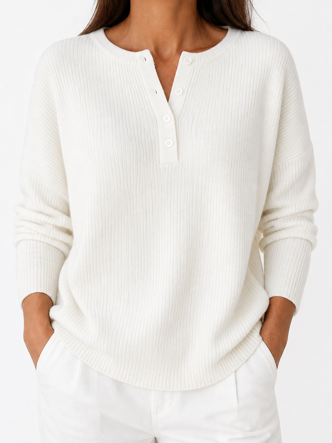 Vera | Jersey elegante con escote de botones