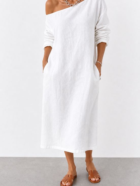 Rosalía | Vestido midi de un hombro