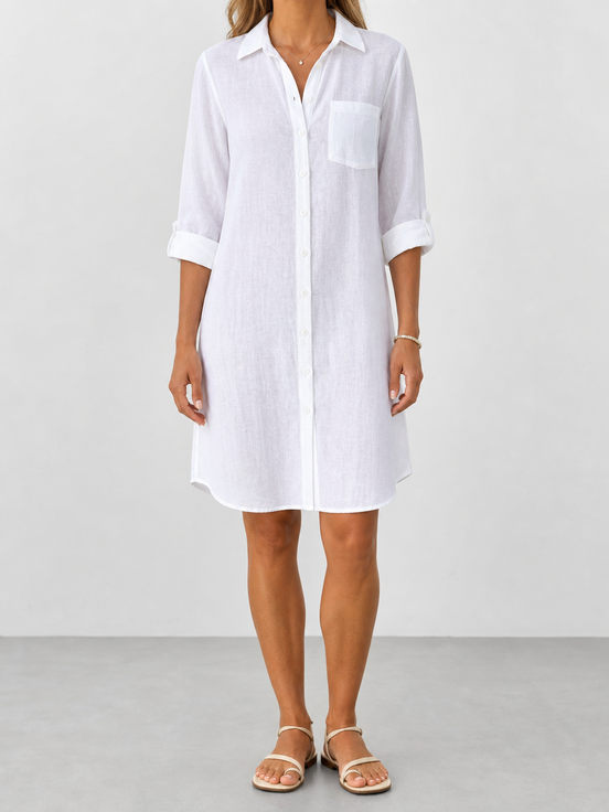 Celia | Vestido camisero de manga larga con cuello y botones