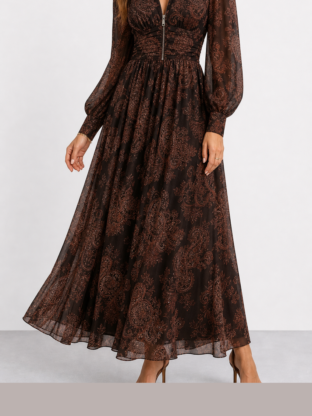 Irene | Vestido largo con estampado vintage elegante