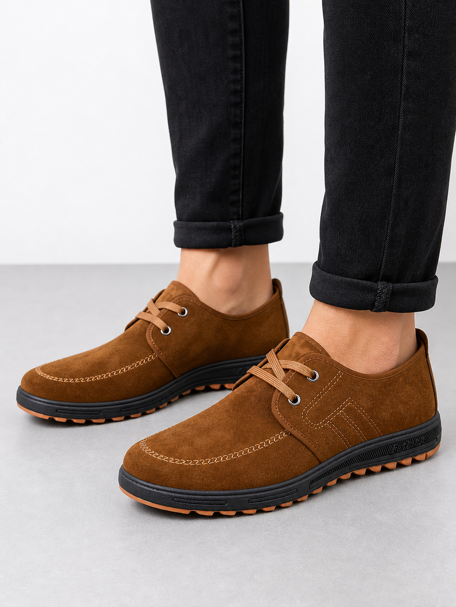 Benito | Zapatos de ante con costuras para hombre