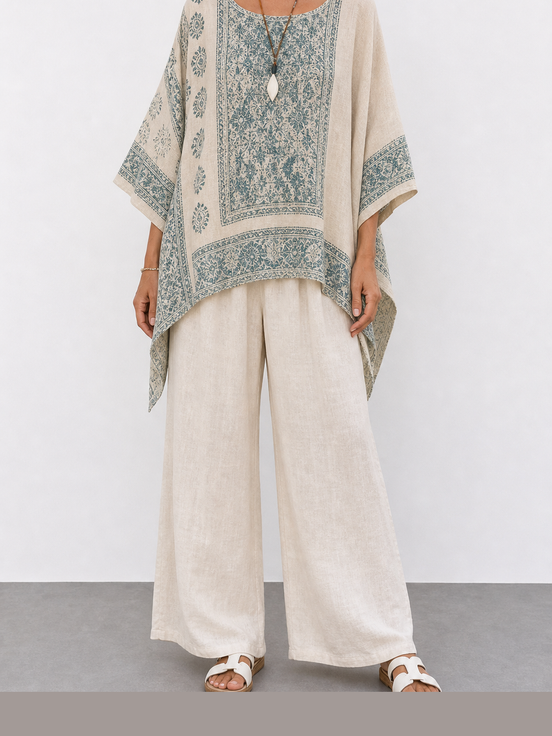 Elodia | Conjunto de lino de estilo mediterráneo