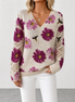 Aurora | Jersey de punto floral con escote en V