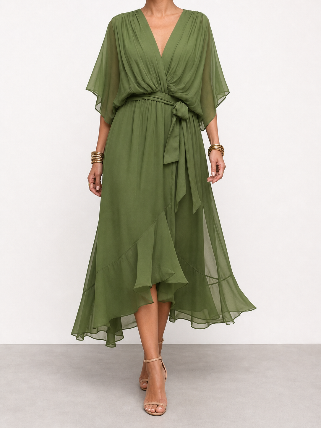 Diana | Vestido de chifón con escote en V