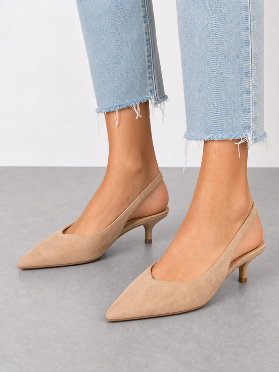 María | Zapatos de tacón bajo en tono nude