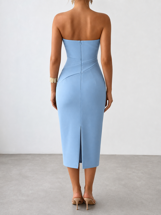 Aurora | Vestido midi drapeado favorecedor