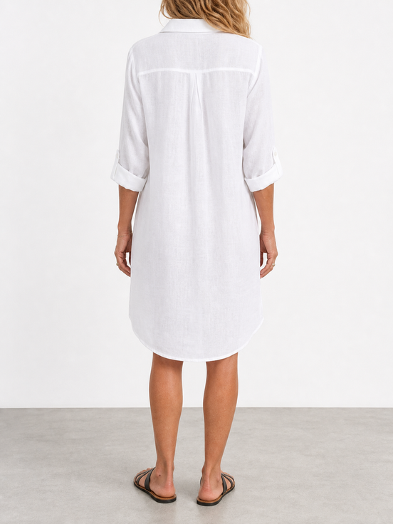 Celia | Vestido camisero de manga larga con cuello y botones