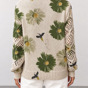 Aurora | Jersey de punto floral con escote en V