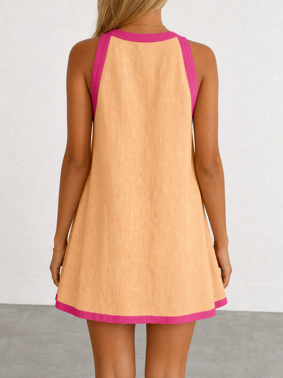 Bruna | Minivestido de lino estampado