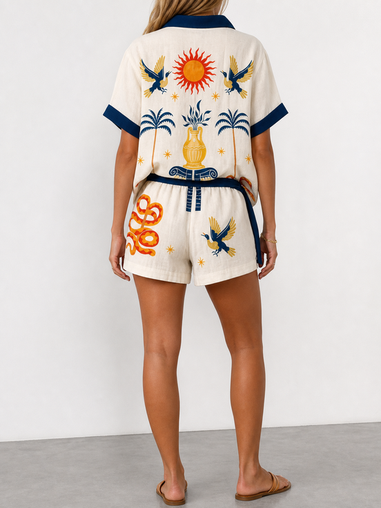 Beatriz | Conjunto estampado de dos piezas