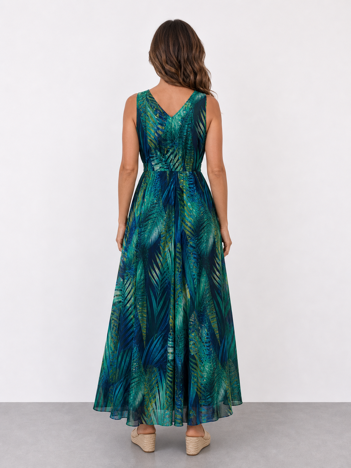 Zaida | Vestido midi sin mangas con cintura imperio