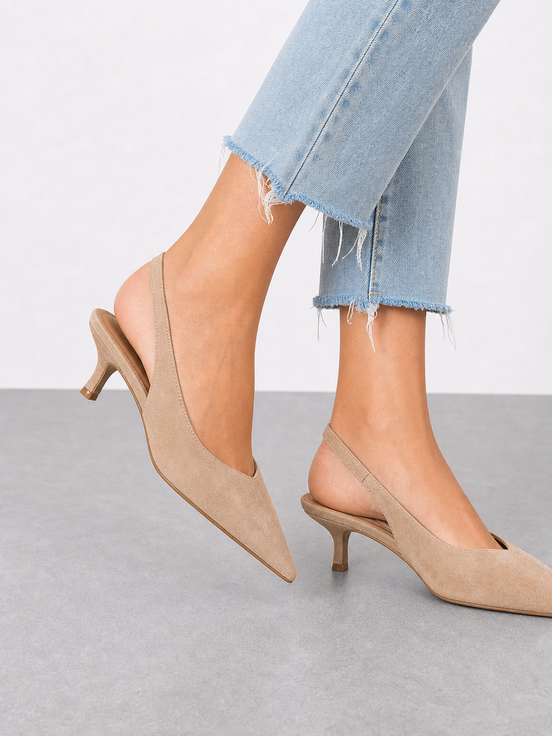 María | Zapatos de tacón bajo en tono nude