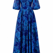 Luna | Vestido largo floral con hombros descubiertos