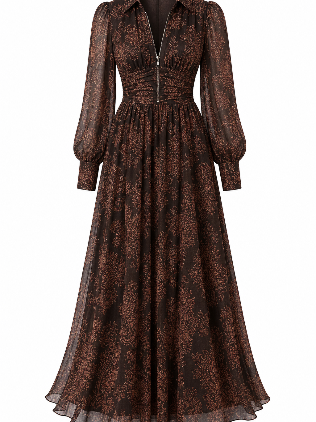 Irene | Vestido largo con estampado vintage elegante