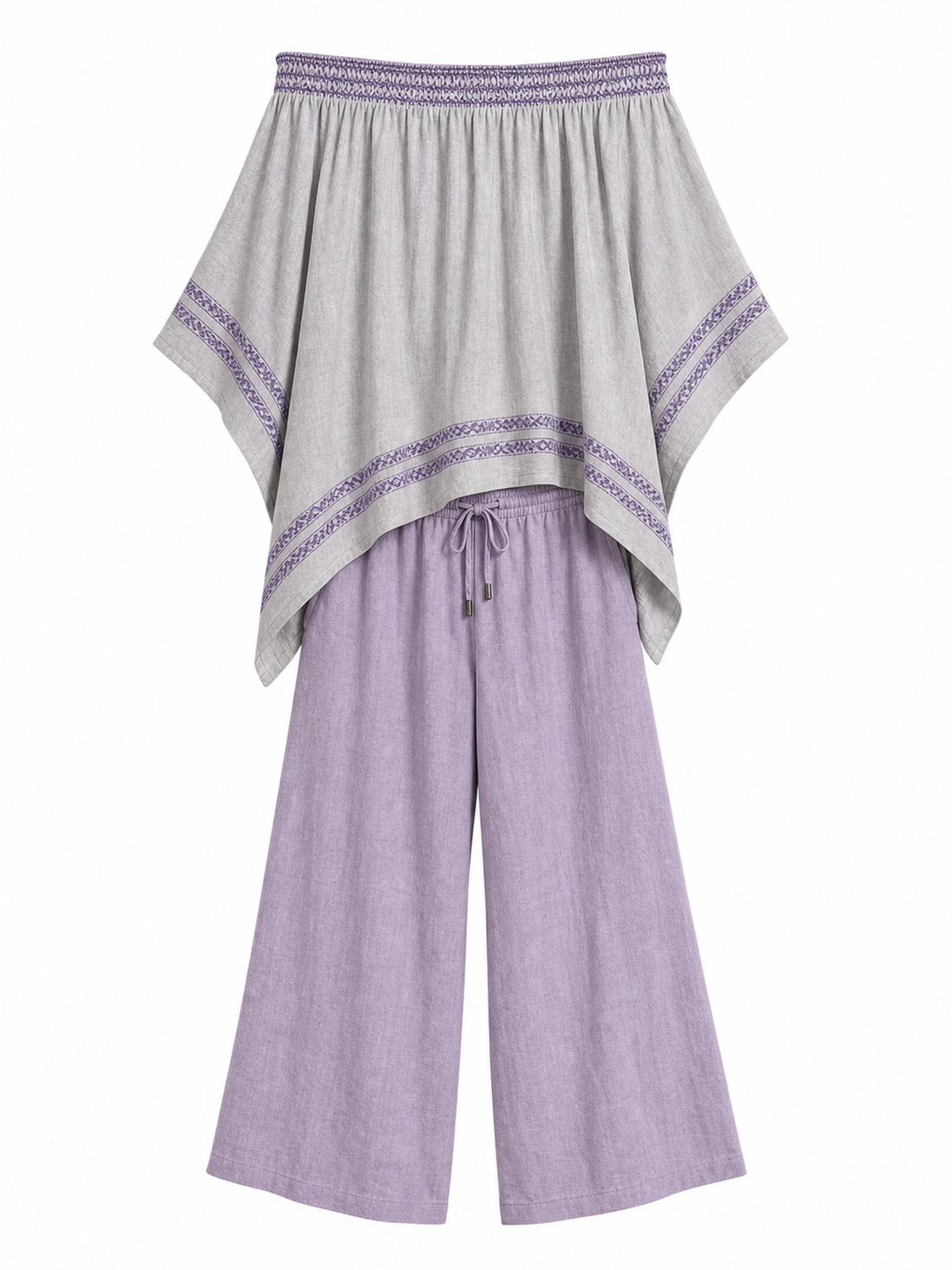 Sandra | Conjunto elegante de lino con hombros descubiertos