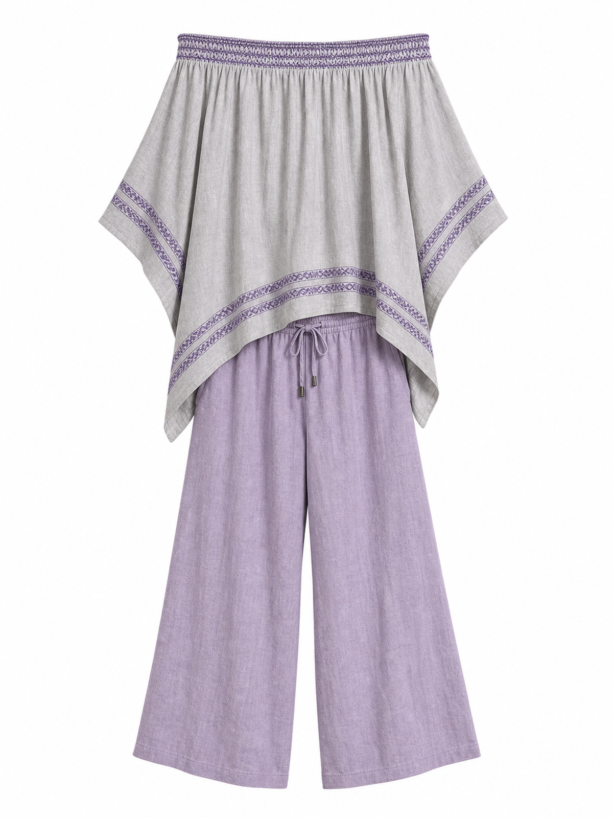 Sandra | Conjunto elegante de lino con hombros descubiertos