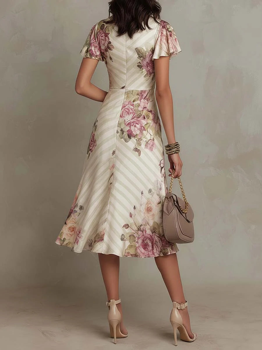 Camila | Vestido midi floral drapeado