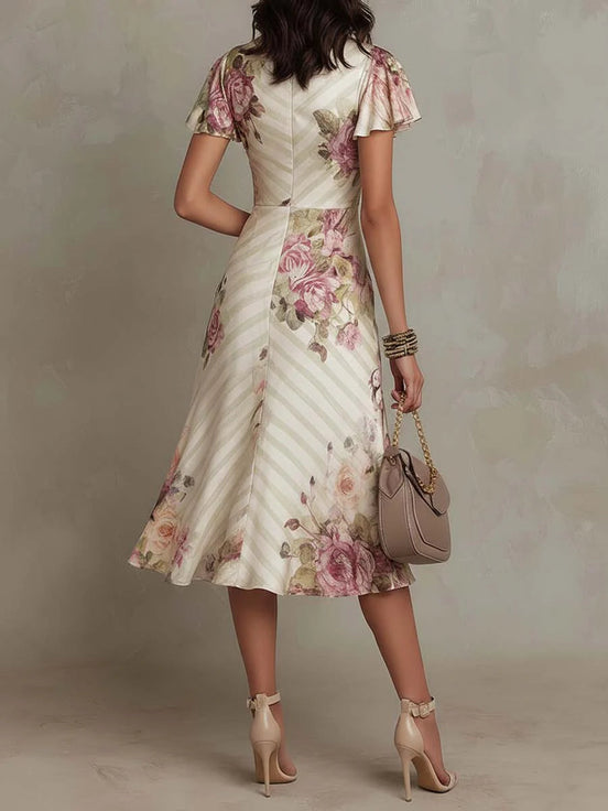 Camila | Vestido midi floral drapeado