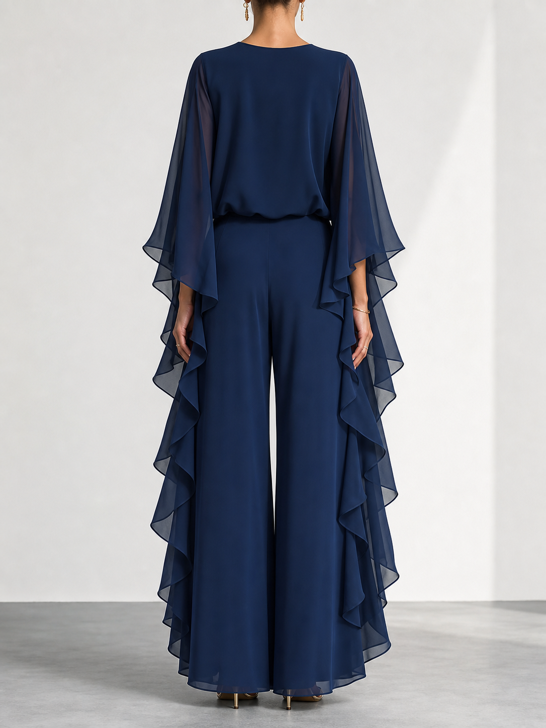 Aurora | Conjunto elegante de chifón con volantes