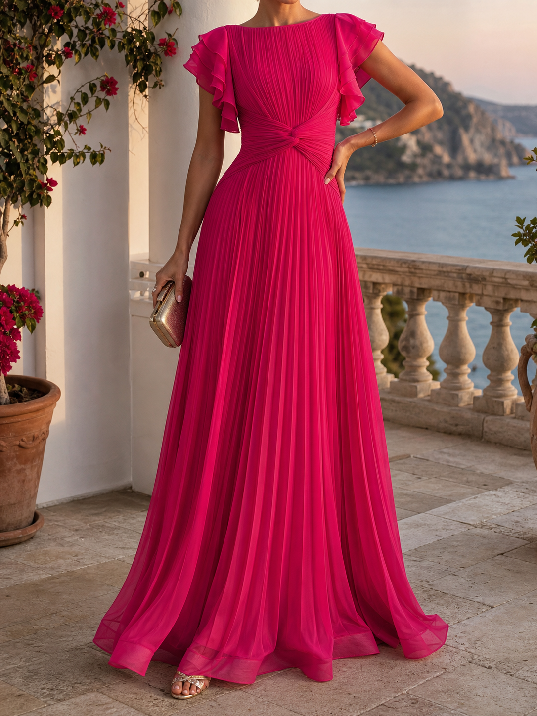 Águeda | Vestido de fiesta plisado