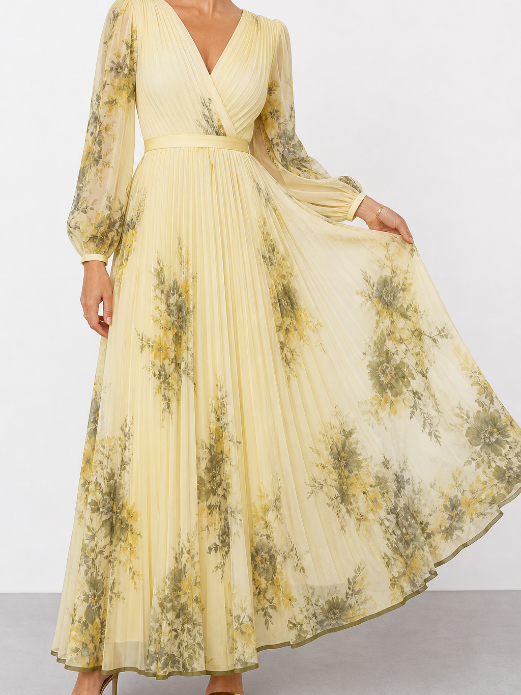 Rocío | Elegante vestido largo plisado
