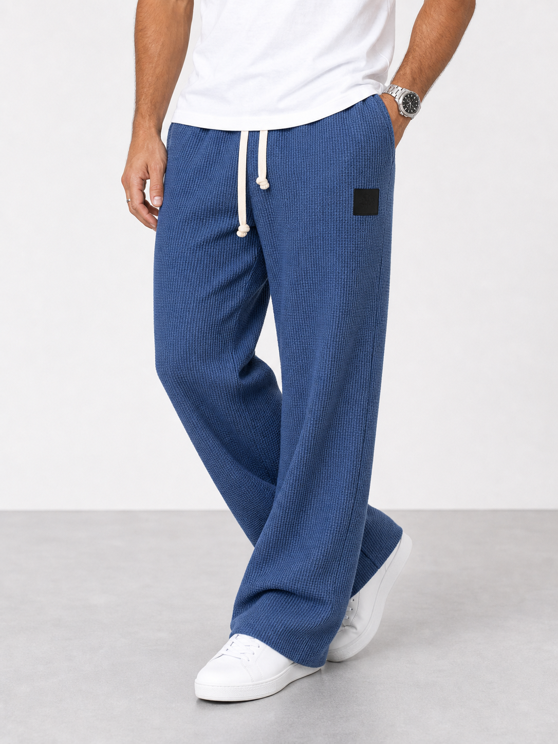 Lorenzo | Pantalones amplios con textura de nido de abeja