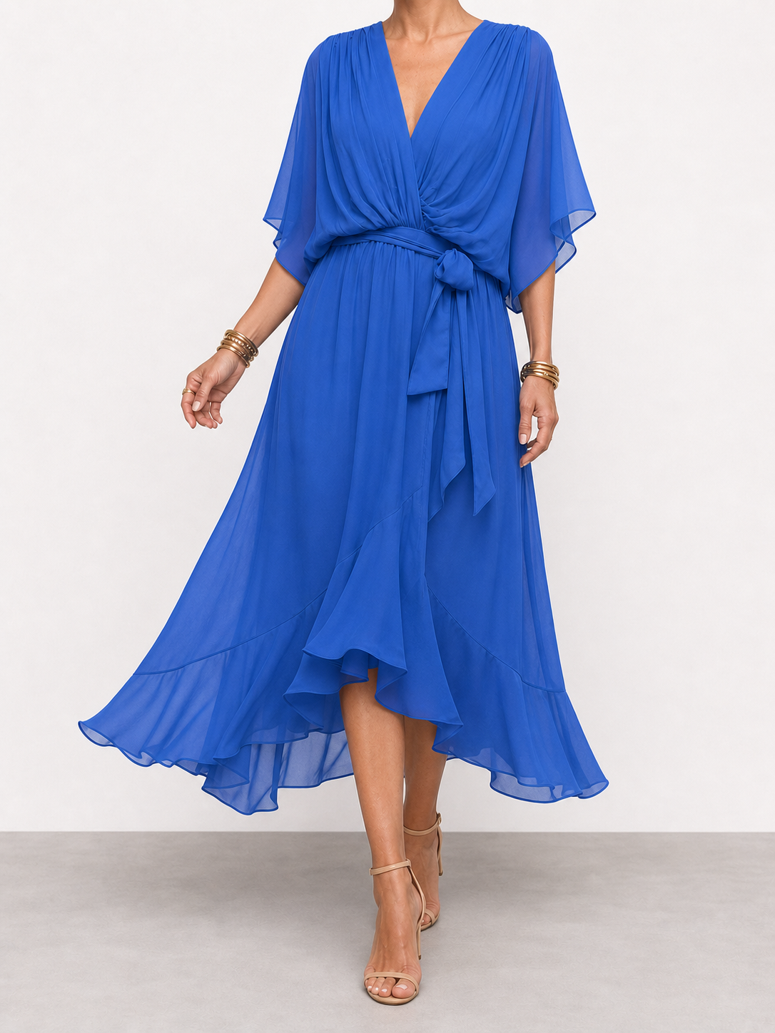 Diana | Vestido de chifón con escote en V