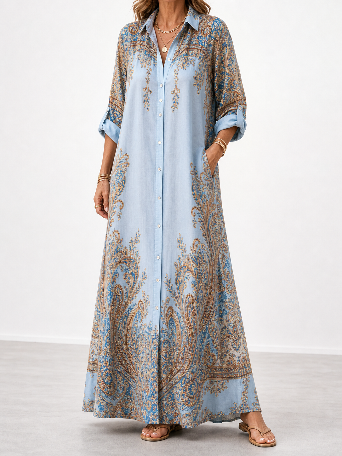 Serena | Vestido camisero mediterráneo
