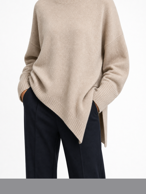 Lidia | Jersey elegante con bajo asimétrico