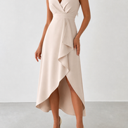 Carlota | Vestido midi cruzado con escote en V