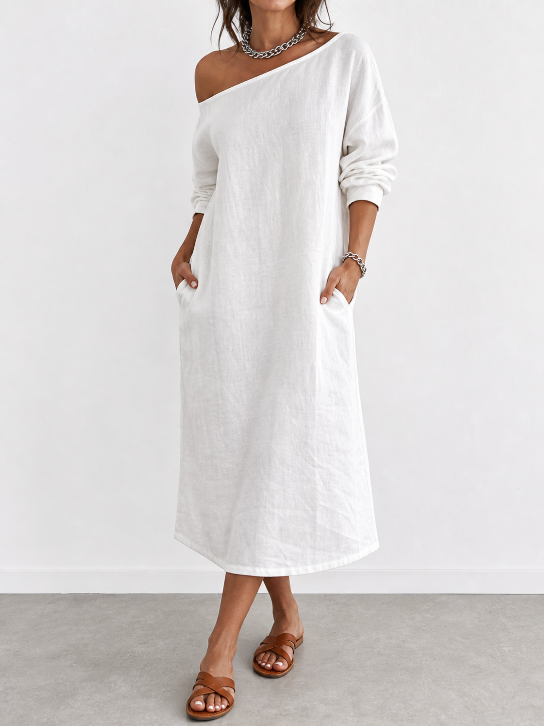 Rosalía | Vestido midi de un hombro