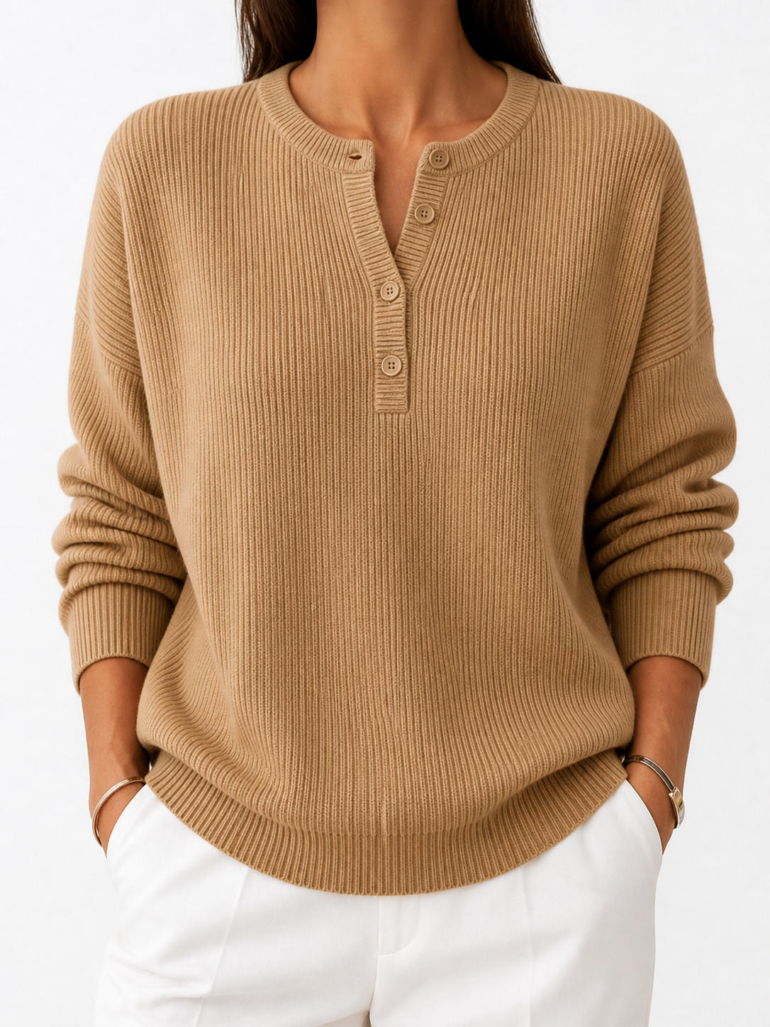 Vera | Jersey elegante con escote de botones