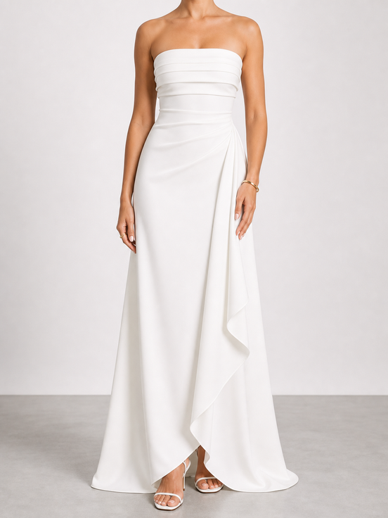 Mónica | Vestido largo de lujo sin tirantes