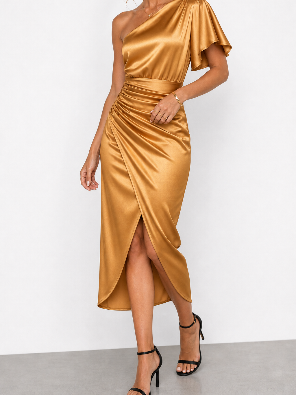 Tamara | Elegante vestido midi de satén
