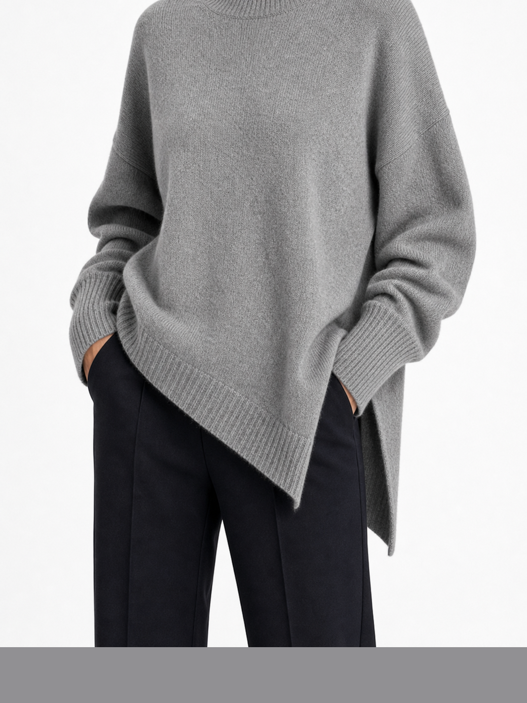Lidia | Jersey elegante con bajo asimétrico