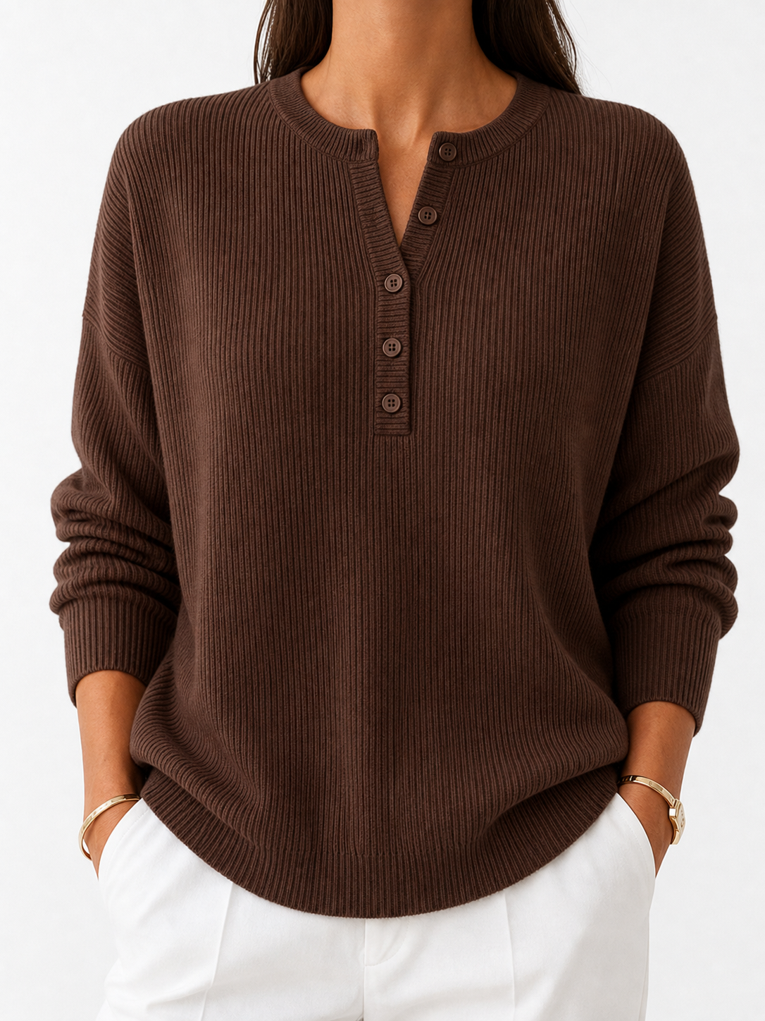 Vera | Jersey elegante con escote de botones