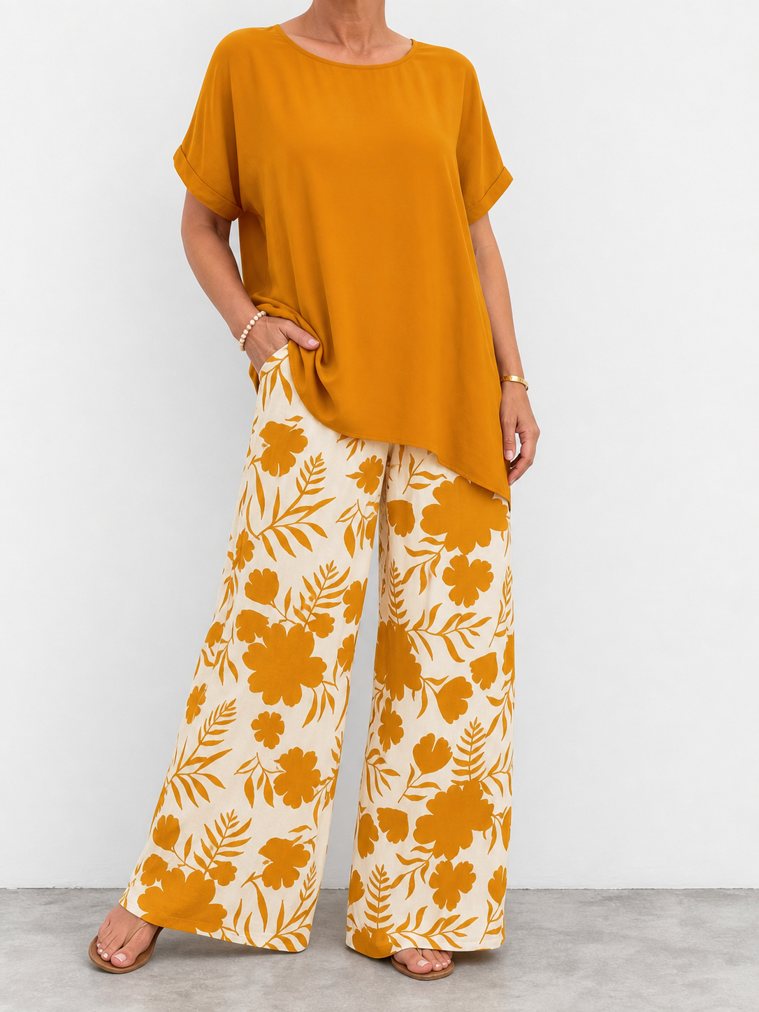 Andrea | Conjunto floral de dos piezas