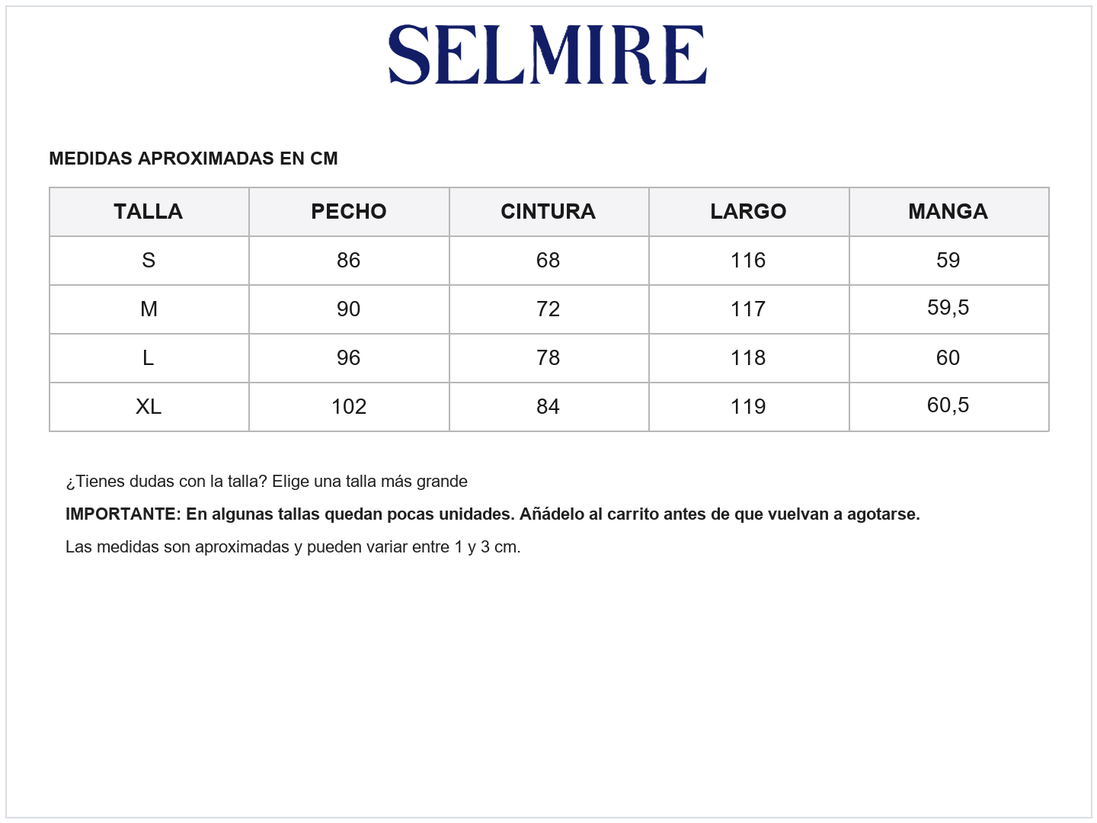 Guía de tallas de Marina | Vestido midi plisado atemporal