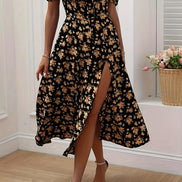 Cloe | Vestido midi floral de manga corta