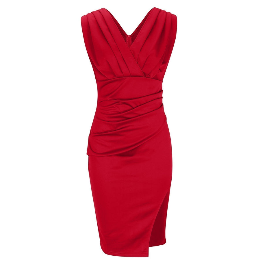 Maite | Elegante vestido con escote en V y abertura