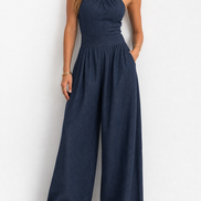 Blanca | Conjunto de lino y algodón con un elegante escote cruzado
