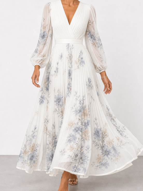 Rocío | Elegante vestido largo plisado
