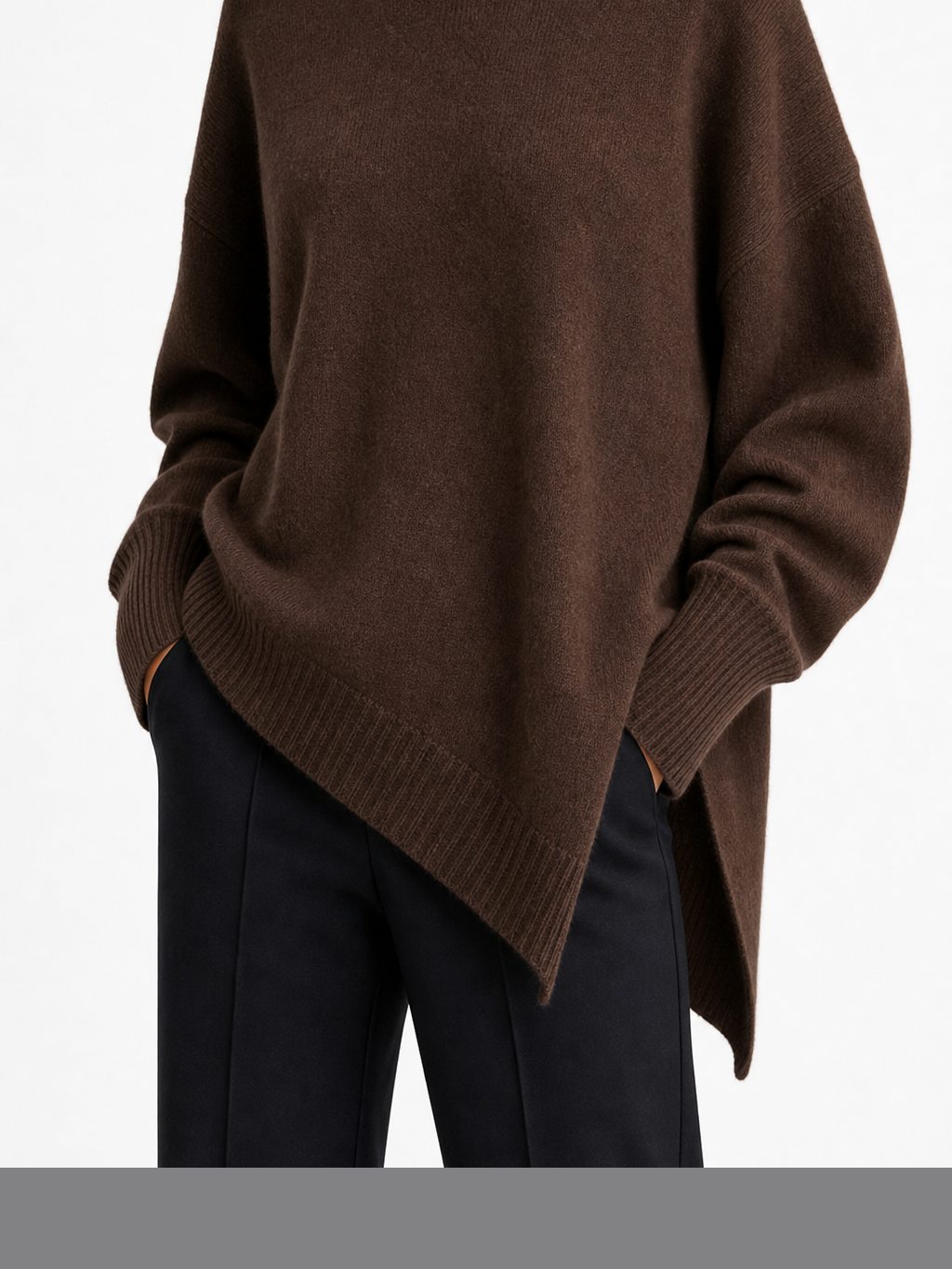 Lidia | Jersey elegante con bajo asimétrico