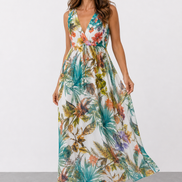 Zaida | Vestido midi sin mangas con cintura imperio