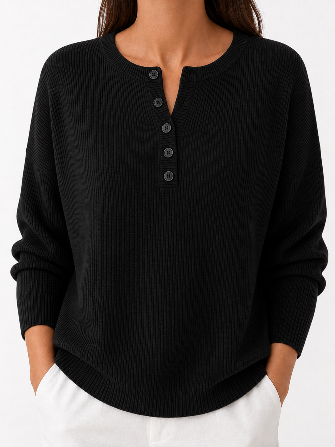 Vera | Jersey elegante con escote de botones